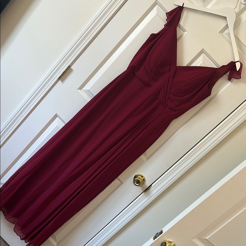 Elegant Burgundy Bridesmaid  Dress